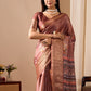 Rajwada Brown Silk Blend Printed Saree For Women
