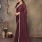 Rajwada Maroon Georgette Solid Saree For Women