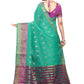 Rajwada Sea Green Silk Blend Embellished Saree For Women