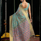 Rajwada Light Blue Silk Blend Solid Saree For Women