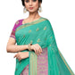 Rajwada Sea Green Silk Blend Embellished Saree For Women