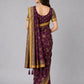 Wine Silk Blend Solid Saree