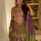 Rajwada Multicolor Georgette Embellished Semi Stitched Lehenga For Women