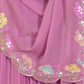 Rajwada Lavender Georgette Embroidered Semi-Stitched lehenga For Women