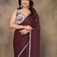 Rajwada Maroon Georgette Solid Saree For Women