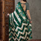 Rajwada Green And White Silk Blend Printed Elegant Saree For Women