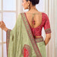 Rajwada Light Green Viscose Embroidered Saree For Women