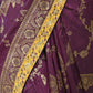 Wine Silk Blend Solid Saree