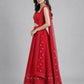 Magenta Net Embellished Lehenga