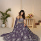 Rajwada Purple Silk Blend Embroidered Semi-Stitched Lehenga For Women