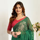 Rajwada Dark Green Cotton Linen Zari Work Saree For Women
