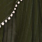 Rajwada Olive Green Georgette Plain Saree For Women