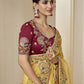 Rajwada Yellow Georgette Embroidered Elegant Saree For Women