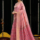 Rajwada Light Pink Cotton Blend Solid Saree For Women