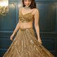 Rajwada Brown Net Embellished Semi Stitched Lehenga For Women