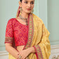 Rajwada Yellow Viscose Embroidered Saree For Women