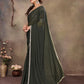 Rajwada Olive Green Georgette Solid Saree For Women