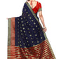 Rajwada Navy Blue Silk Blend Embellished Saree For Women