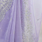 Rajwada Lavender Organza Embellished Solid Saree For Women