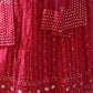 Magenta Net Embellished Lehenga