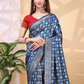 Rajwada Navy Blue Silk Blend Woven Saree For Women