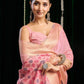 Rajwada Light Pink Cotton Blend Solid Saree For Women