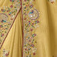 Rajwada Yellow Georgette Embroidered Elegant Saree For Women