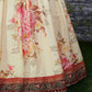 Rajwada Off-White Organza Printed Semi-Stitched lehenga For Women