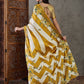 Rajwada Gold And White Silk Blend Printed Elegant Saree For Women