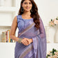 Rajwada Pastel Blue Cotton Linen Zari Work Saree For Women