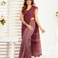 Rajwada Dark Mauve Cotton Linen Zari Work Saree For Women