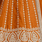 Rajwada Orange Art Silk Embellished Semi-Stitched lehenga For Women