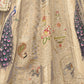 Rajwada Beige Silk Blend Embroidered Semi-Stitched Lehenga For Women