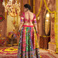 Rajwada Multicolor Cotton Blend Embroidered Semi-Stitched lehenga For Women