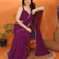 Rajwada Purple Georgette Printed Saree For Women