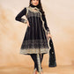 Rajwada Black Art Silk Embellished Semi Stitched Kurta Set For Women