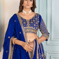 Rajwada Blue Chinon Sequence Embroidered Semi-Stitched Lehenga For Women