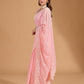 Rajwada Light Pink Georgette Embroidered Solid Saree For Women