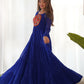 Rajwada Blue Georgette Embroidered Stitched Gown For Women