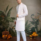 Rajwada White Silk Blend Embellished Kurta For Men