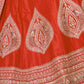 Rajwada Orange Silk Blend Embroidered Semi-Stitched Lehenga For Women