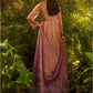 Rajwada Dusty Wine Organza Embroidered Kurta Set For Women