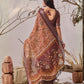 Rajwada Brown Linen Cotton Printed Saree For Women