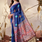 Rajwada Blue Georgette Printed Saree For Women