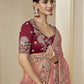 Rajwada Pink Georgette Embroidered Elegant Saree For Women