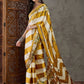 Rajwada Gold And White Silk Blend Printed Elegant Saree For Women