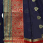 Rajwada Navy Blue Silk Blend Embellished Saree For Women