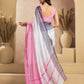 Rajwada Multicolour Cotton Linen Zari Work Saree For Women