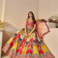 Rajwada Multicolor Silk Blend Embroidered Semi-Stitched Lehenga For Women