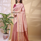 Rajwada Light Pink Silk Blend Woven Saree For Women